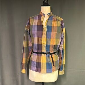Vintage Liz Claiborne oversized blouse in autumn colors. Medium